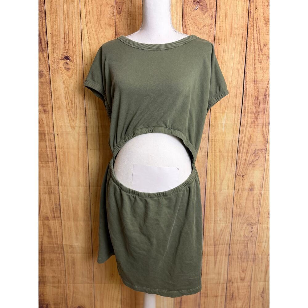 Offline By Aerie Sleeveless Pullover Dress Cut Out with Pockets Olive Green XL